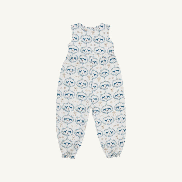 Sleeveless Rebecca Romper Quilted - Horse Bits & Bows with Palmetto Pearl