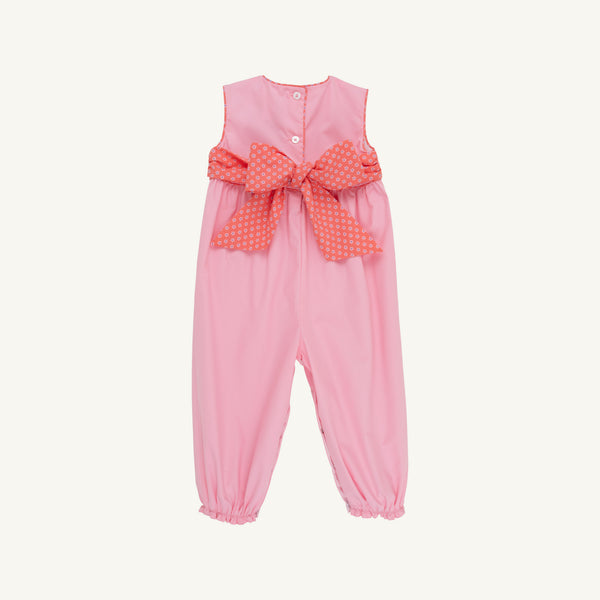 Sleeveless Rebecca Romper - Sandpearl Pink & Mill Street Manor Mini Floral with Pumpkin