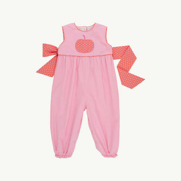 Sleeveless Rebecca Romper - Sandpearl Pink & Mill Street Manor Mini Floral with Pumpkin