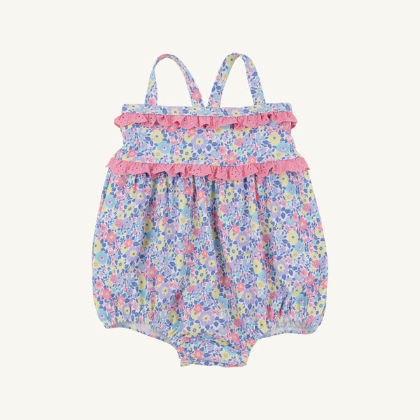 St. Bart's Bubble Bathing Suit - Briar Patch Petals with Hamptons Hot Pink
