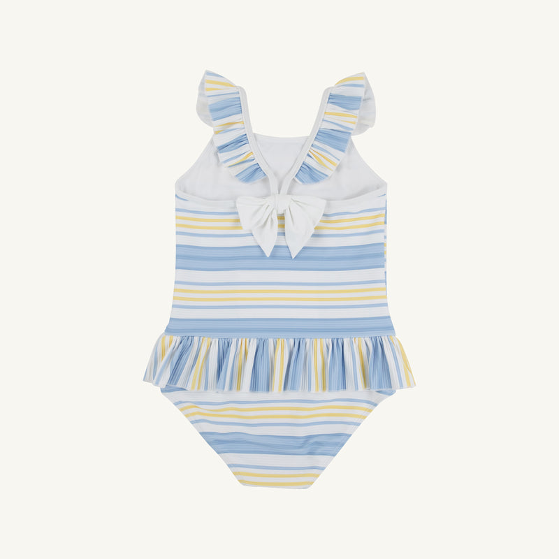 St. Lucia Swimsuit - Sobro Stripe with Worth Avenue White