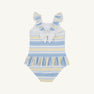 St. Lucia Swimsuit - Sobro Stripe with Worth Avenue White