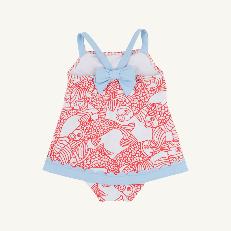 Stratford Scallop Swimsuit - Big Fish (Red) with Beale Street Blue