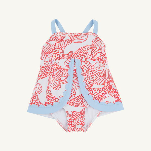 Stratford Scallop Swimsuit - Big Fish (Red) with Beale Street Blue