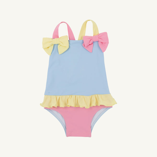 Taylor Bay Bathing Suit - Beale Street Blue, Hamptons Hot Pink, Lake Worth Yellow & Worth Avenue White