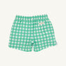 Tortola Trunks - Gibson Island Green Gingham with Worth Avenue White Stork