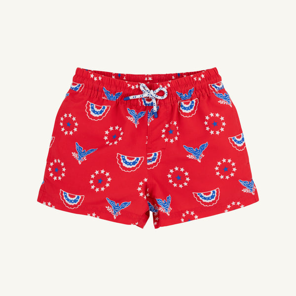 Tortola Trunks - Star Spangled Swag with Worth Avenue White