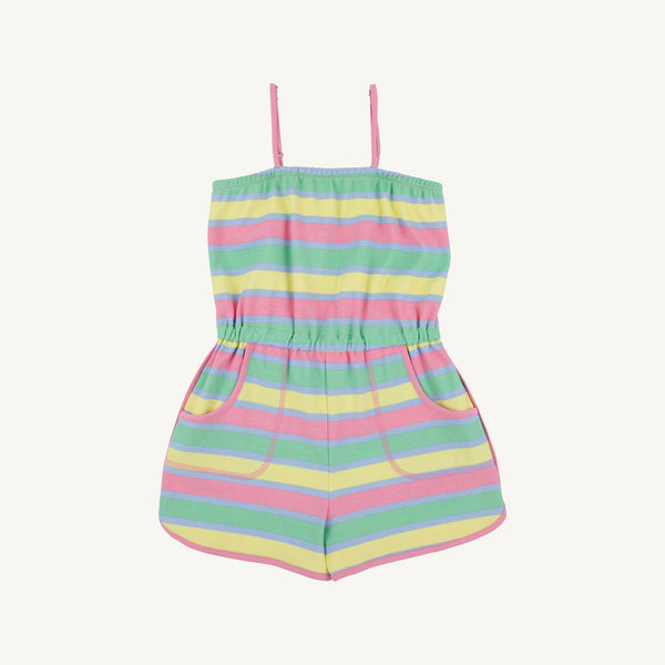 Townley T Romper - Samford Stripe (Hamptons Hot Pink) with Worth Avenue White