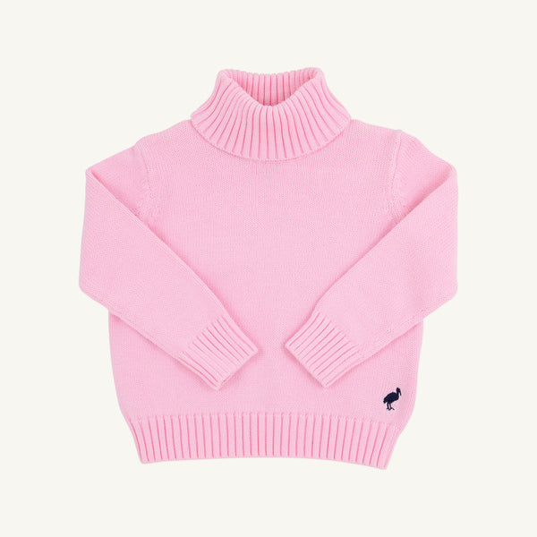 Townsend Turtleneck Sweater - Pier Party Pink with Nantucket Navy Stork