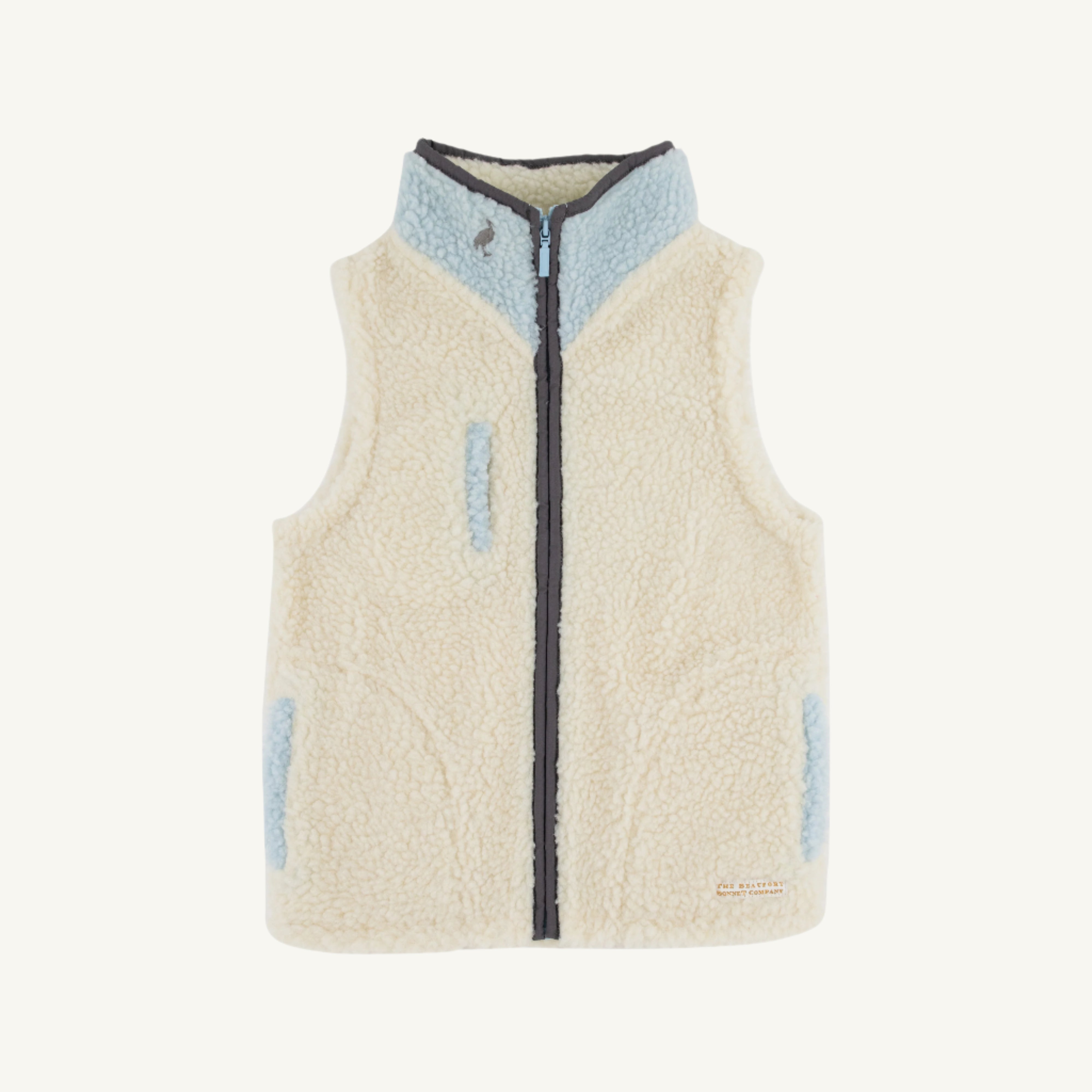 Van Camp Vest - Palmetto Pearl Sherpa with Buckhead Blue & Grantley Gray Stork