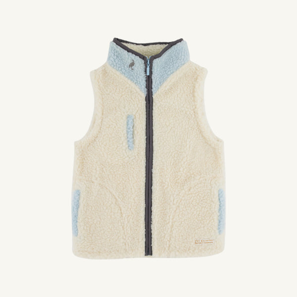 Van Camp Vest - Palmetto Pearl Sherpa with Buckhead Blue & Grantley Gray Stork