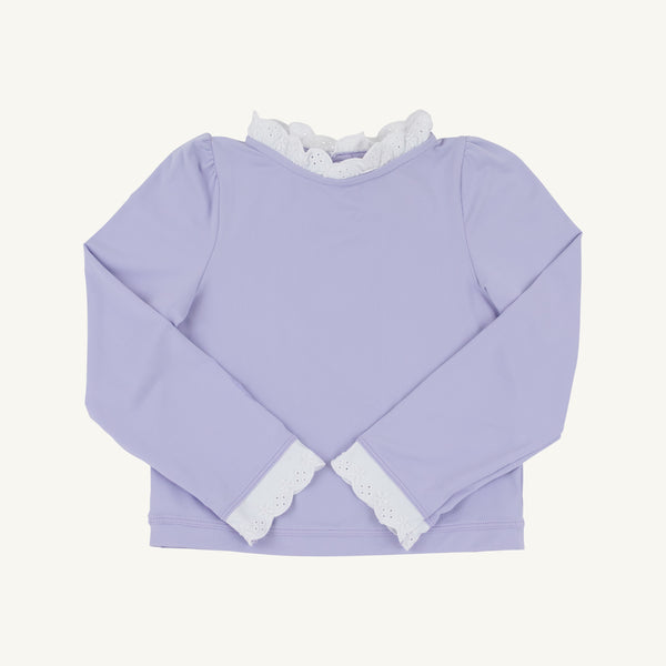 Winnie's Wave Spotter Swim Shirt - Lauderdale Lavender with Worth Avenue White (UPF 35+)