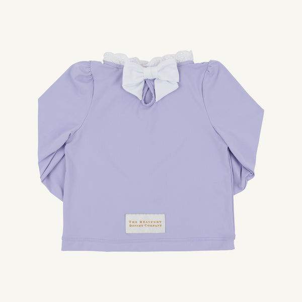 Winnie's Wave Spotter Swim Shirt - Lauderdale Lavender with Worth Avenue White (UPF 35+)