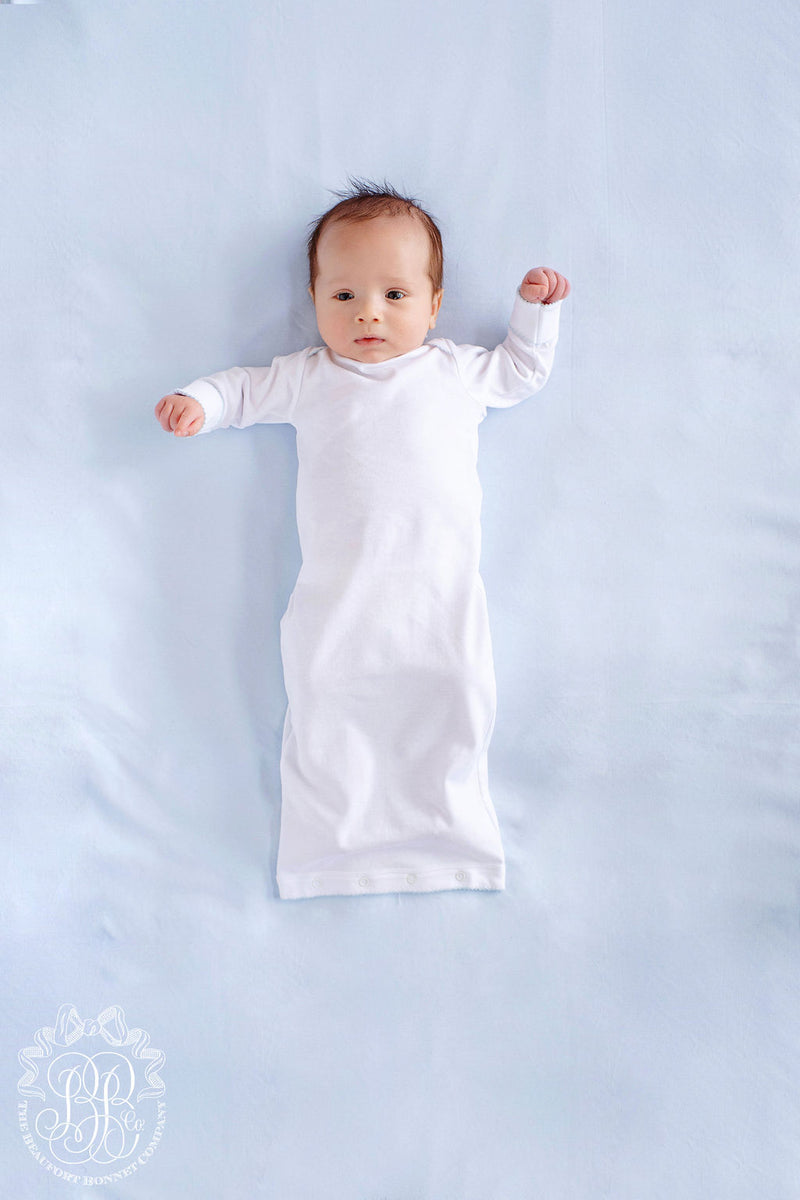 Darling Debut Set (with snaps) - Worth Avenue White with Buckhead Blue