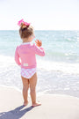 Winnie's Wave Spotter Swim Shirt - Hamptons Hot Pink with Worth Avenue White (UPF 35+)
