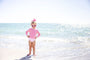 Winnie's Wave Spotter Swim Shirt - Hamptons Hot Pink with Worth Avenue White (UPF 35+)