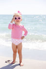 Winnie's Wave Spotter Swim Shirt - Hamptons Hot Pink with Worth Avenue White (UPF 35+)