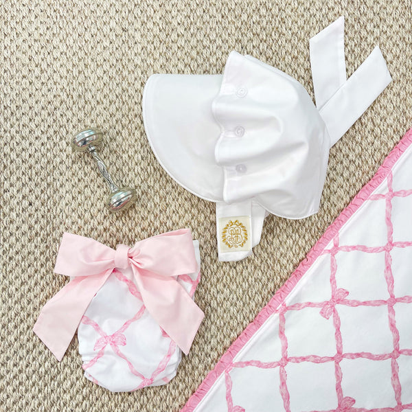 Baby Bow Bottom Bloomer - Belle Meade Bow with Palm Beach Pink