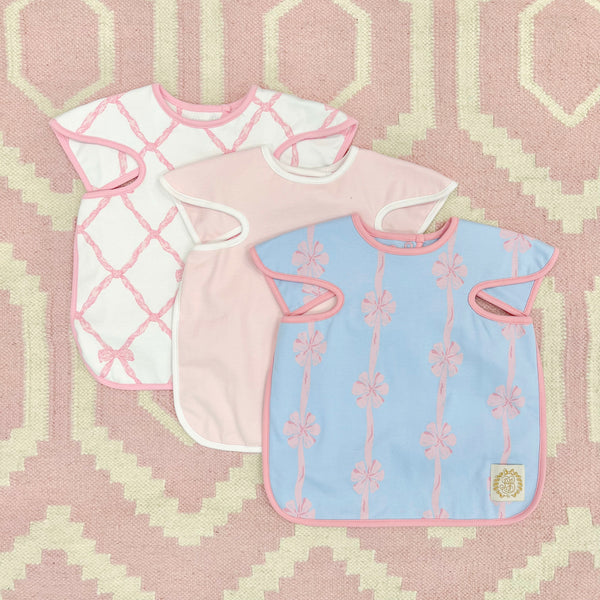 Big Bite Bib - Belle Meade Bow with Pier Party Pink