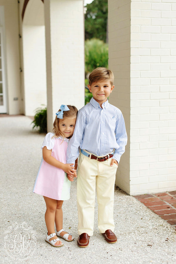 Maude's Peter Pan Collar Shirt & Onesie (Short Sleeve Woven) - Worth Avenue White