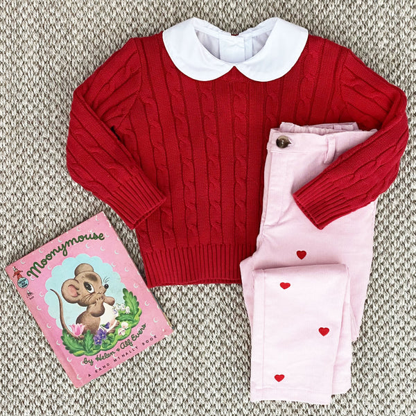 Maude's Peter Pan Collar Shirt & Onesie (Long Sleeve Woven) - Worth Avenue White