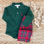 Long Sleeve Prim & Proper Polo & Onesie - Grier Green with Richmond Red Stork