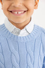 Prim & Proper Polo & Onesie - Old Greenwich Green Stripe with Sarasota Sky Stork