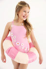 St. Lucia Swimsuit - Hamptons Hot Pink & Seashore Sherbet with Flowers