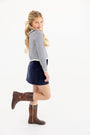 Reece Ruffle Sweater - Palmetto Pearl & Nantucket Navy Stripe