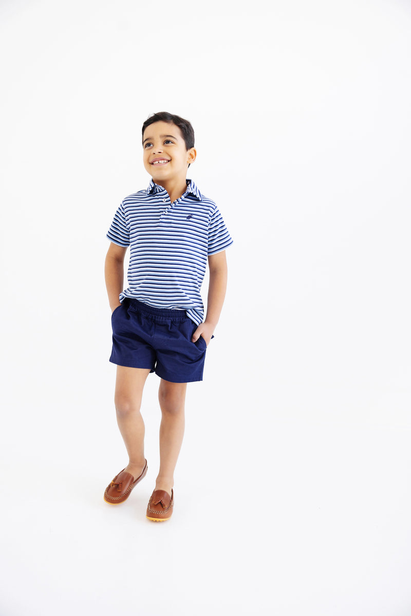 Sheffield Shorts - Nantucket Navy with Keeneland Khaki Stork