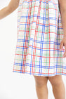Sleeveless Stewart's Square Collar Dress - Wellington Windowpane with Richmond Red