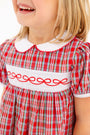 Dollie Mae Dress - Woodspoint Plaid with Worth Avenue White