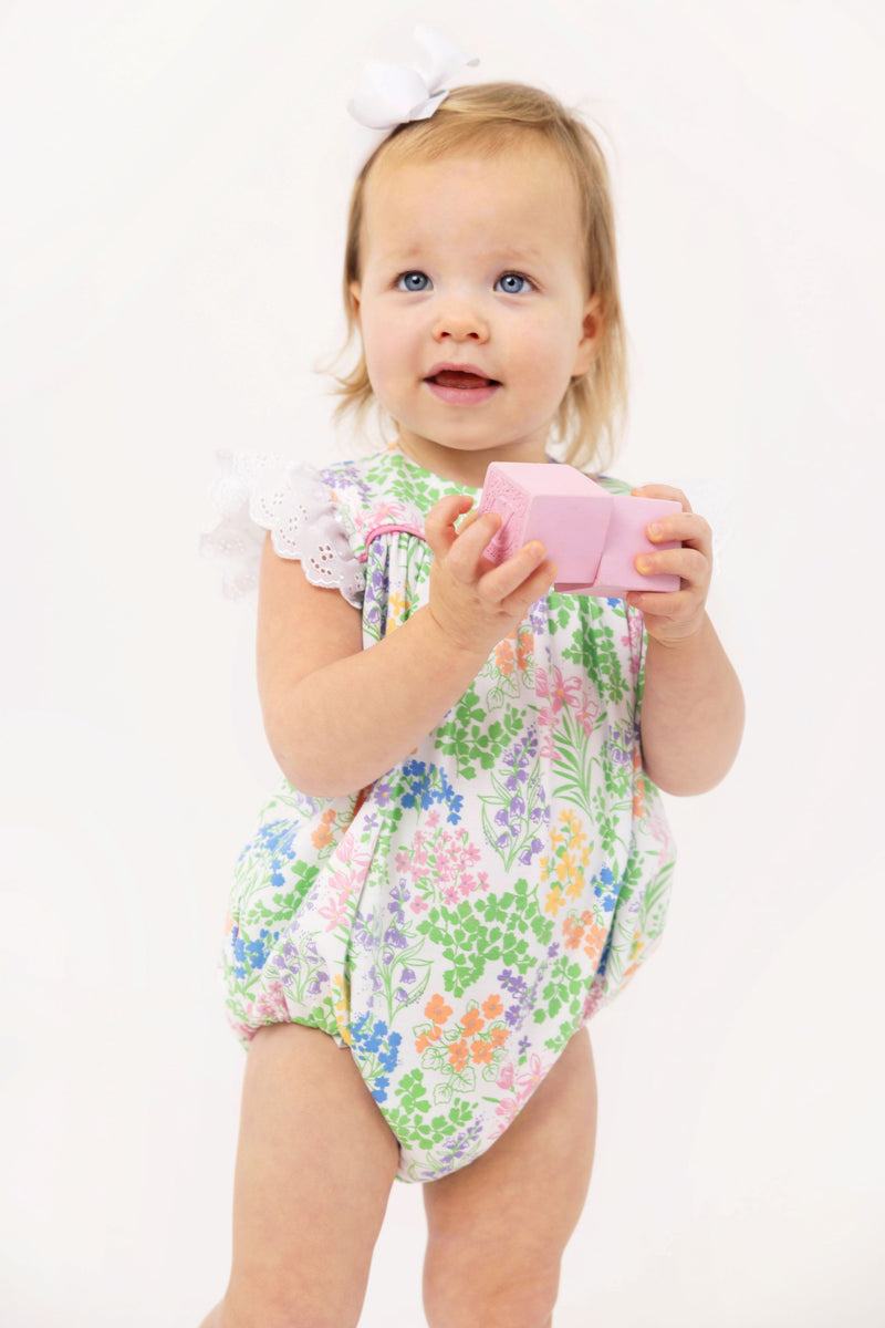 Angel Sleeve Blythe Bubble - Gaston Street Garden & Hamptons Hot Pink with Worth Avenue White Eyelet