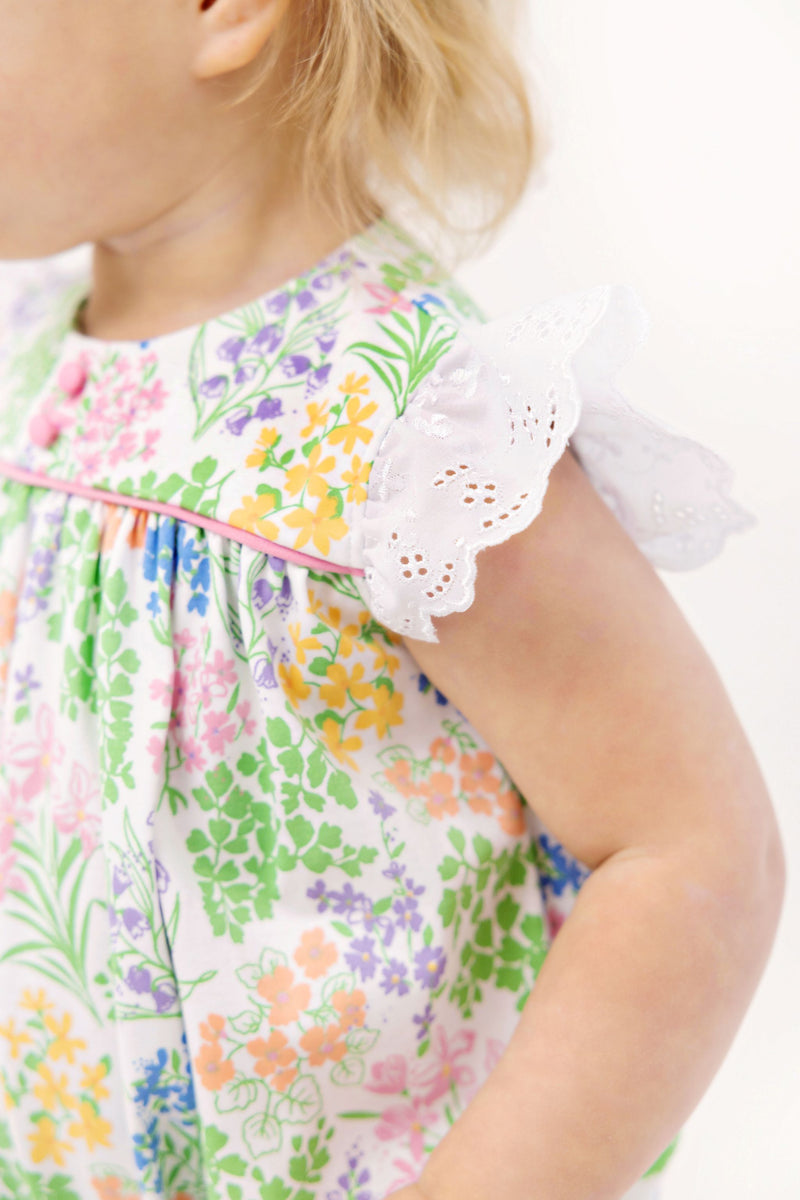 Angel Sleeve Blythe Bubble - Gaston Street Garden & Hamptons Hot Pink with Worth Avenue White Eyelet