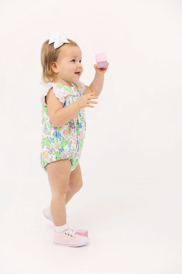 Angel Sleeve Blythe Bubble - Gaston Street Garden & Hamptons Hot Pink with Worth Avenue White Eyelet