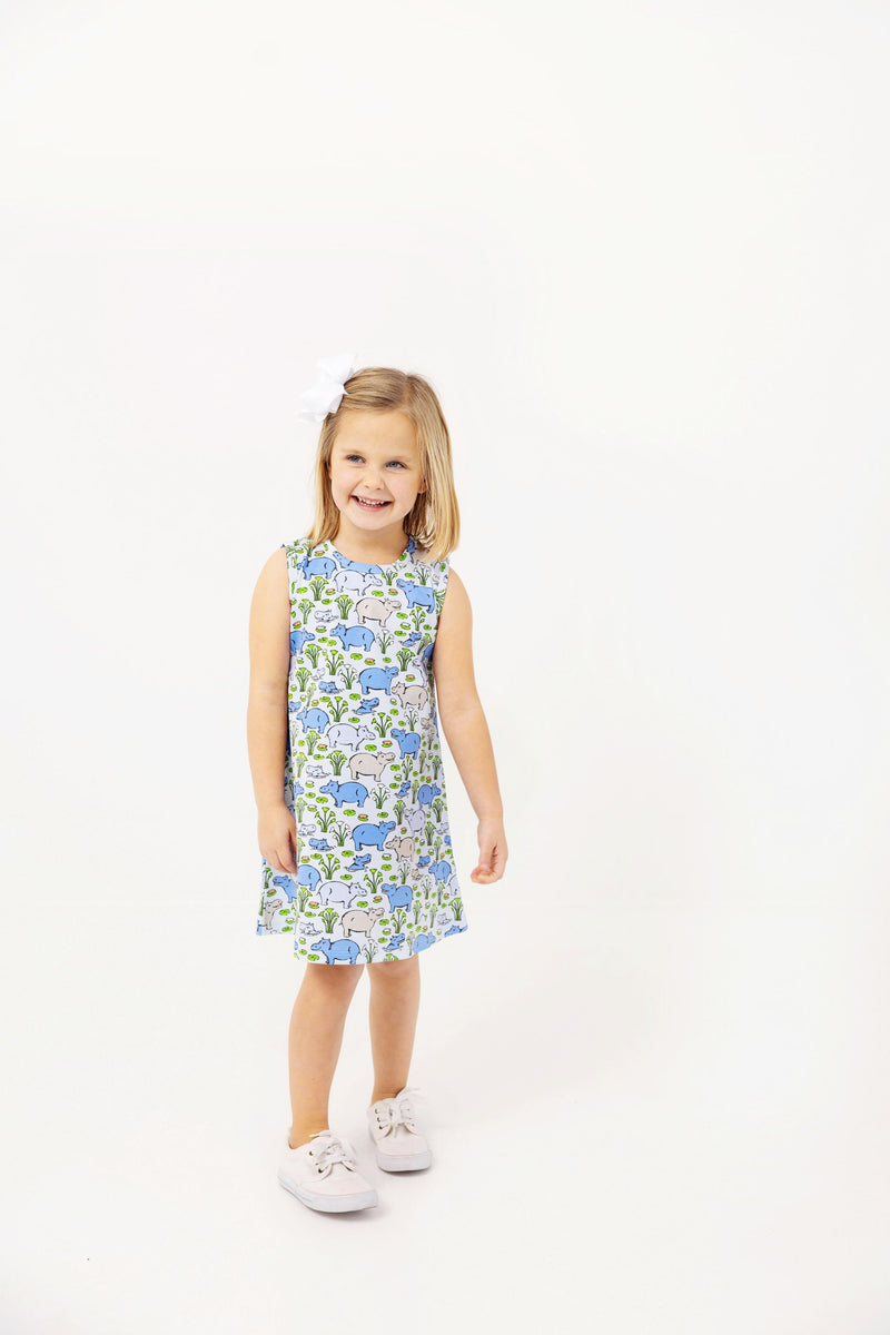 Sleeveless Polly Play Dress - Bal Harbour Hippo (Beale Street Blue)