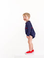 Long Sleeve Brentley Bubble - Nantucket Navy with Richmond Red