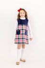 Jill Jumper - Nantucket Navy Velveteen with Covington Cottage Plaid