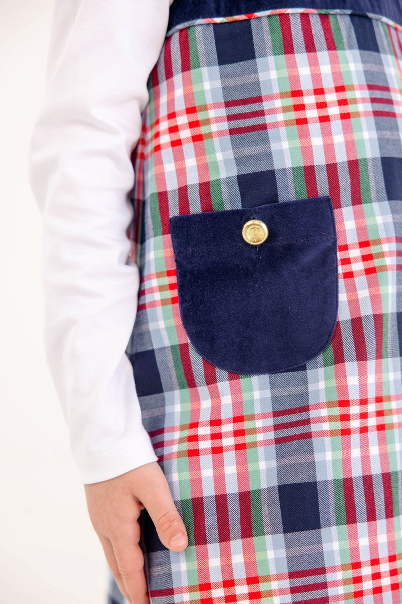 Jill Jumper - Nantucket Navy Velveteen with Covington Cottage Plaid