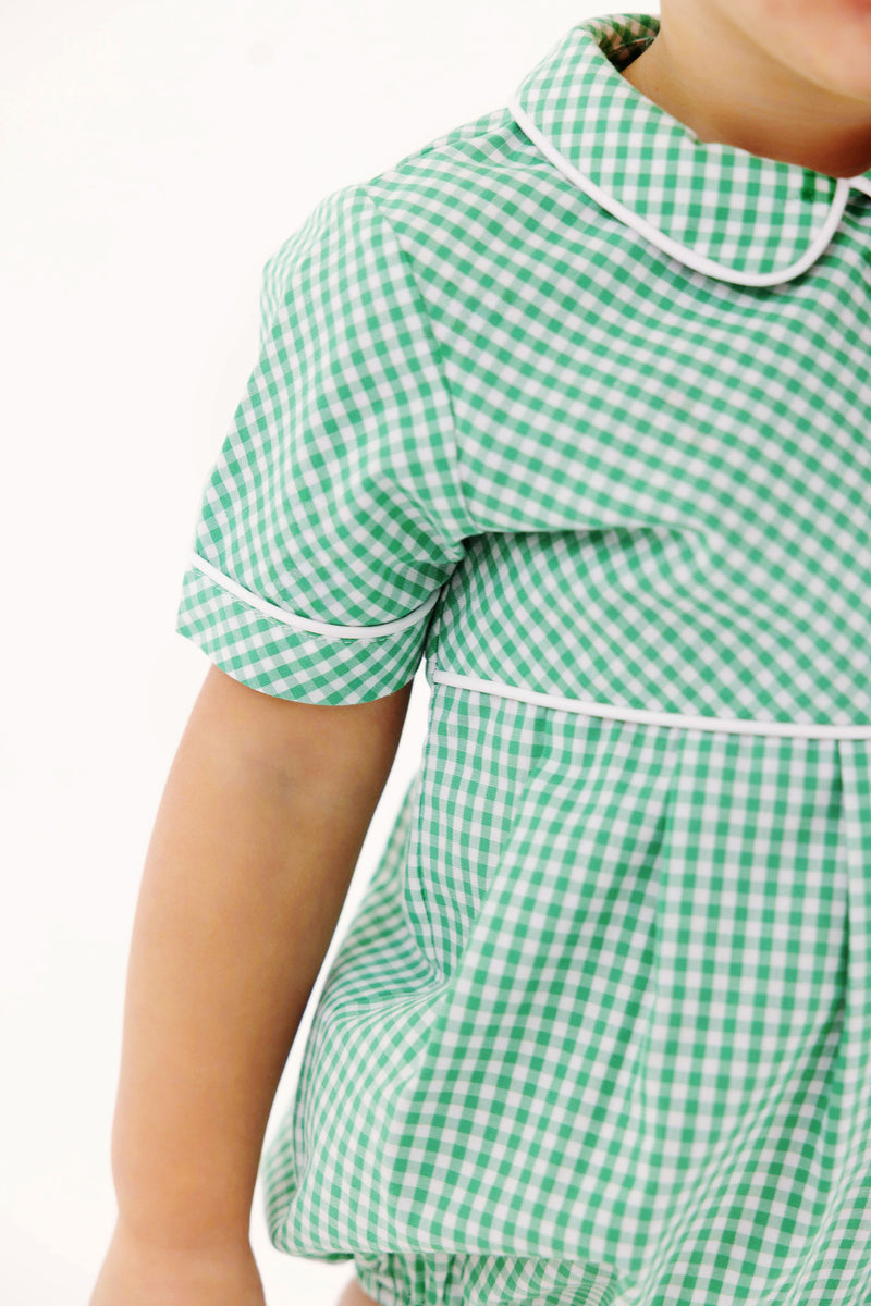 Bradford Bubble - Gibson Island Green Mini Gingham with Worth Avenue White