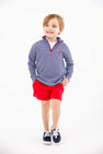 Prepletic™ Hayword Half Zip - Nantucket Navy Stripe with Richmond Red Stork