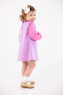 Blake Button Dress - Valley High Violet with Winter Park Pink
