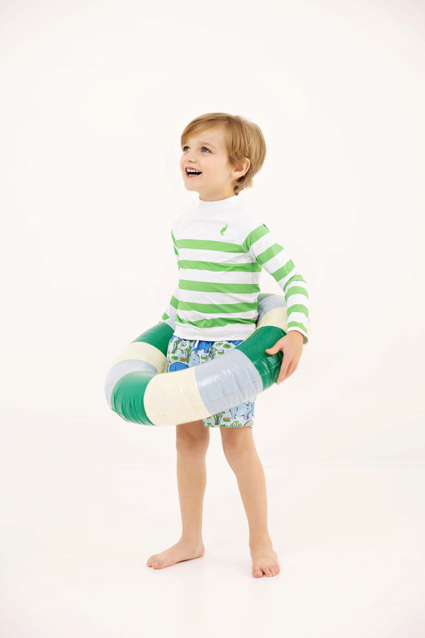 Walker's Wave Spotter Swim Shirt - Grafton Green Stripe (UPF 35+)