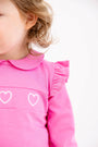 Biltmore Romper - Winter Park Pink with Heart Embroidery