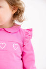 Biltmore Romper - Winter Park Pink with Heart Embroidery