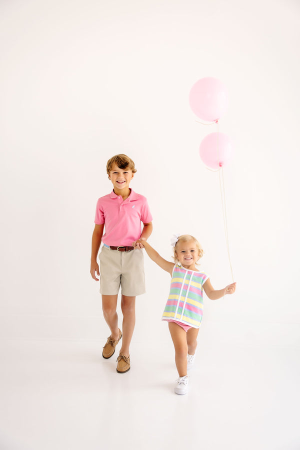 Mary Simms Bloomer Set - Samford Stripe (Hamptons Hot Pink) with Worth Avenue White