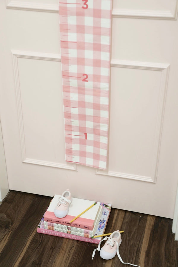 Grow Baby Grow Chart - Sandpearl Pink Gingham