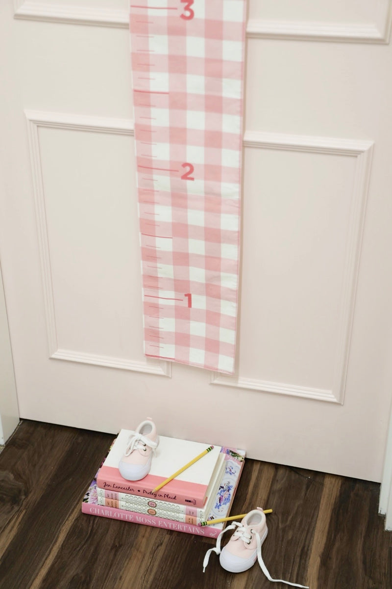 Grow Baby Grow Chart - Sandpearl Pink Gingham