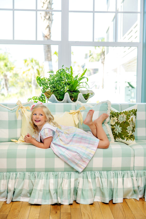 Stewart's Square Collar Dress - Brunch Plate Plaid with Palm Beach Pink