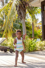 Stillman Sunsuit - Samford Stripe (Worth Avenue White) with Beale Street Blue
